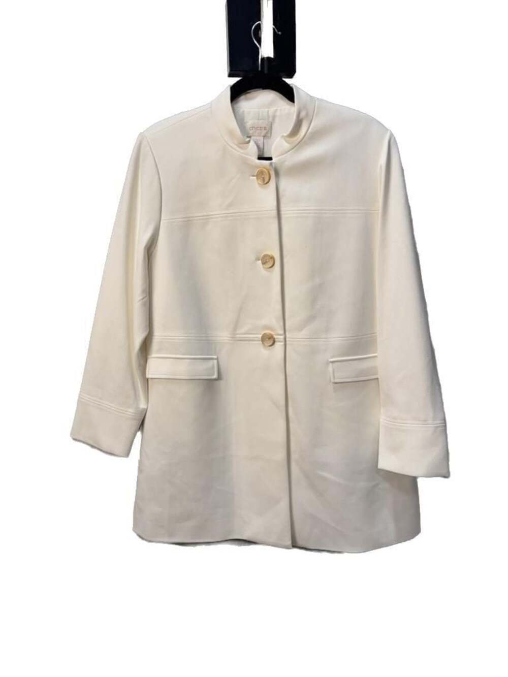 Chico's Off White Clean Ponte Topper Jacket Size 2P